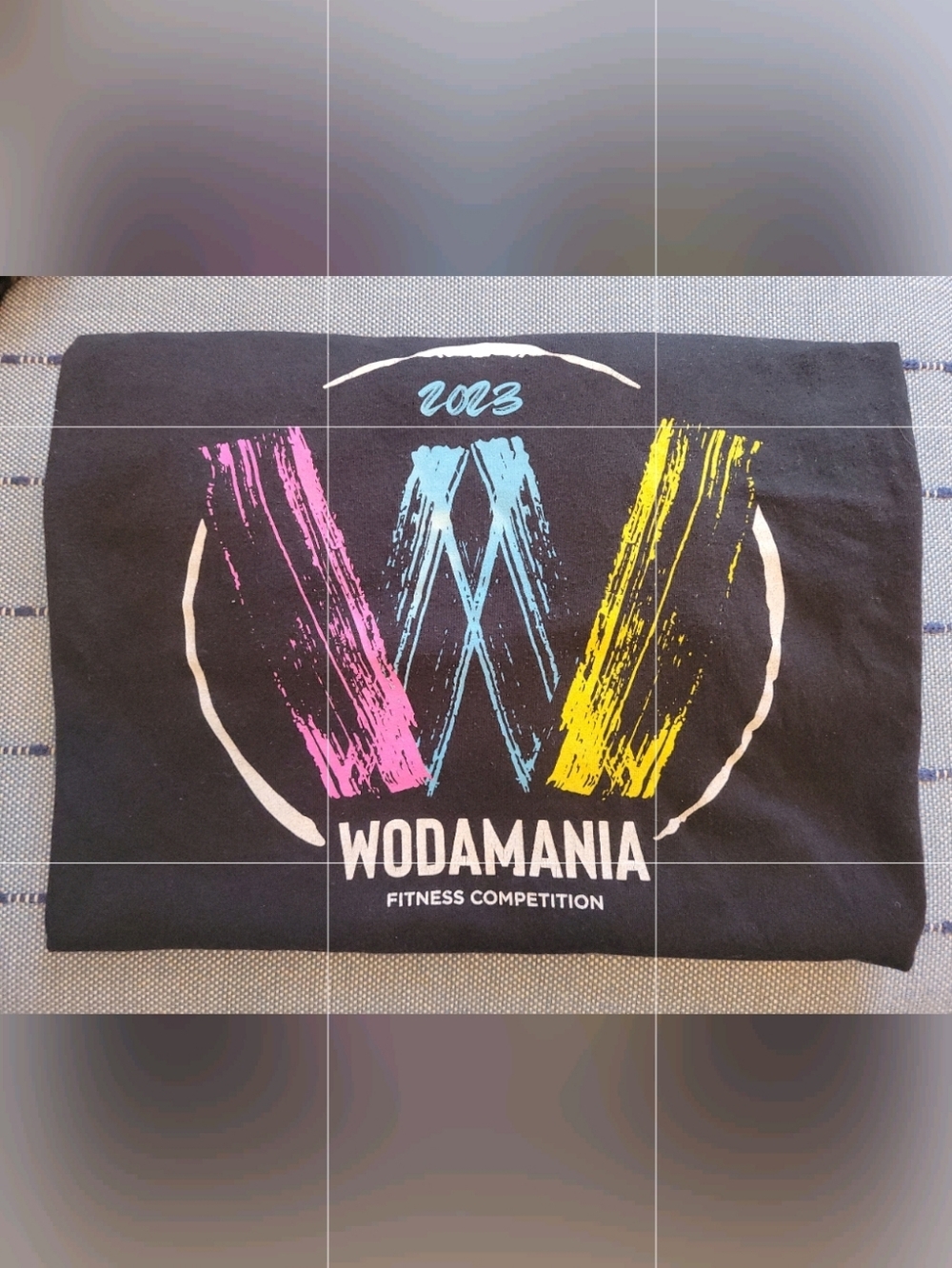 Sale 'til 12pm 3/$22 Wodamania 2023 Black Graphic Tee - Neon Pink, Blue & Yellow